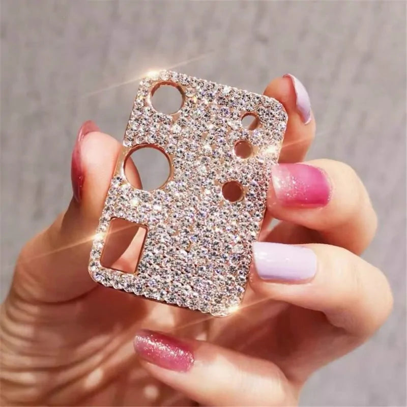 Diamond Metal Phone Camera Lens Protection Cover