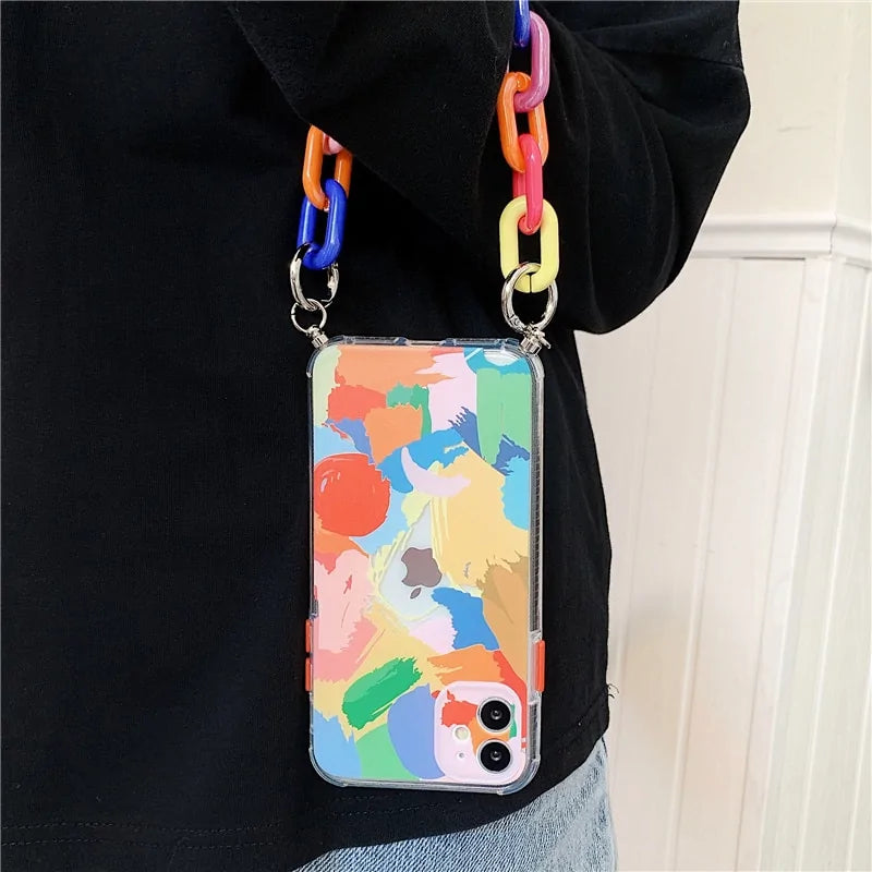 Colorful Chain Graffiti Bracelet Phone Case