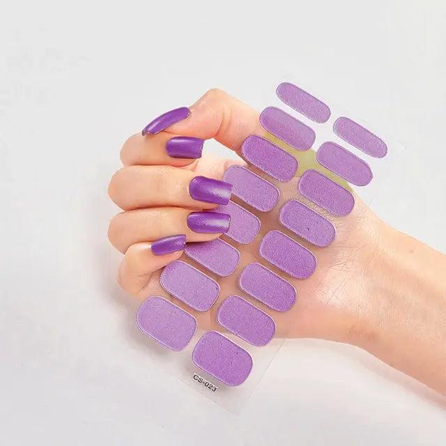 Semi Cured Gel Nail Wraps Full Cover Adhesive Manicure Decoration