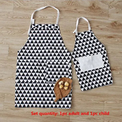 Parent-child Adjustable Cotton Linen Apron