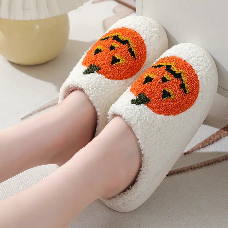 Fluffy Pumpkin Themed Sandals