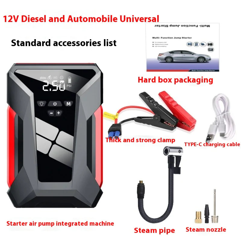 All-in-One 12V Emergency Car Power Bank & Inflatable Starter