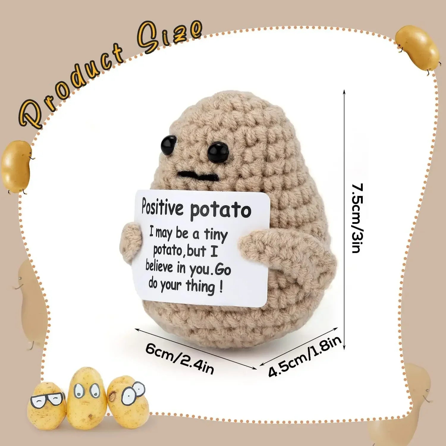 Potato Hug Pocket Mini Handmade Plush Wool Knitting Doll