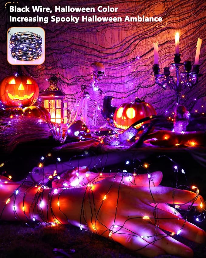 Brizled Orange & Purple Halloween Lights, 2 Pack, 78ft, 240 LEDs