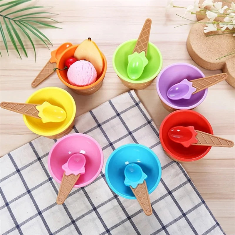 7 Color Cute Ice Cream Cup Set