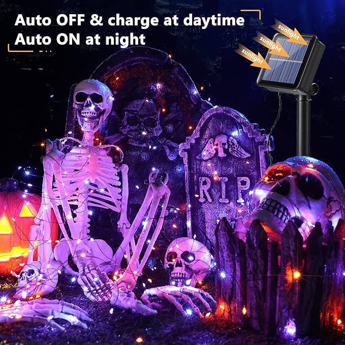 Brizled Orange & Purple Halloween Lights, 2 Pack, 78ft, 240 LEDs