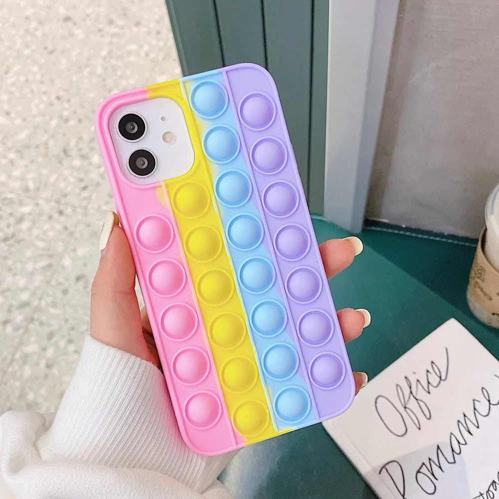 Rainbow Silicone Phone Cover For iPhone