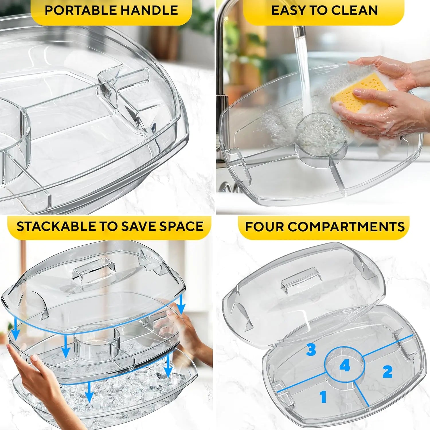 Chilled Serving Tray with Ice