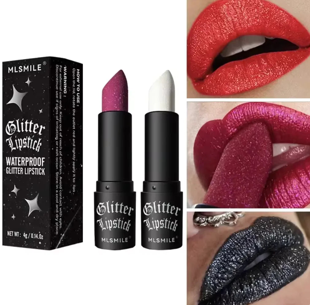 Glitter Luxe: 7-Color Waterproof Moisture-Infused Lipstick Collection