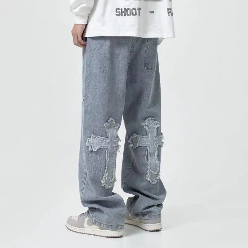 Men's High Street Jeans Long Pants Hip Hop Hong Kong Style