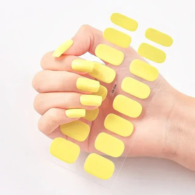 Semi Cured Gel Nail Wraps Full Cover Adhesive Manicure Decoration