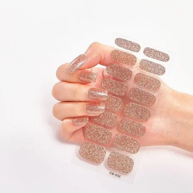 Semi Cured Gel Nail Wraps Full Cover Adhesive Manicure Decoration