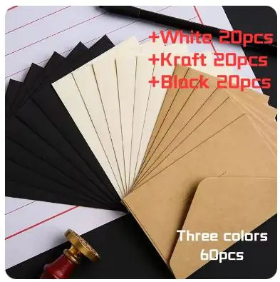 Classical White & Black Mini Paper Envelopes - 10/20/40/80PCS