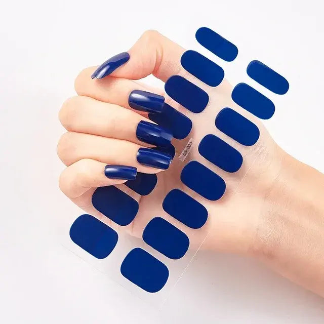 Semi Cured Gel Nail Wraps Full Cover Adhesive Manicure Decoration