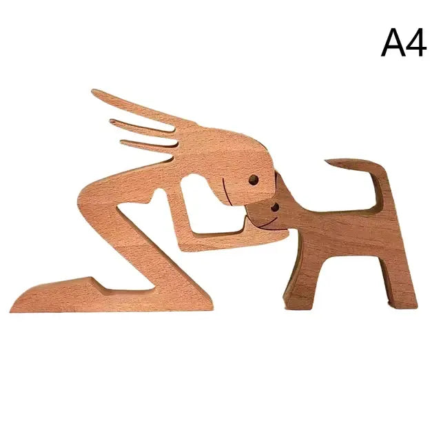 Handcrafted Wooden Puppy Figurine