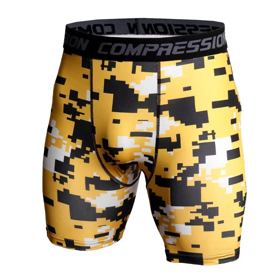 Men's Compression Camo Athletic Tights Shorts: 3D Print Skinny Bottoms