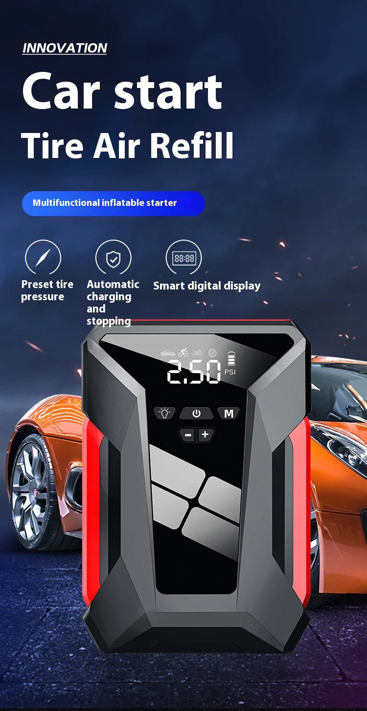 All-in-One 12V Emergency Car Power Bank & Inflatable Starter