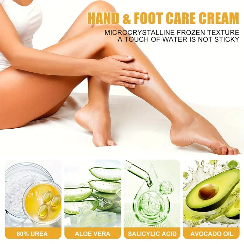 Foot Cream for Softening and Exfoliating Dry, Cracked Hands and Feet