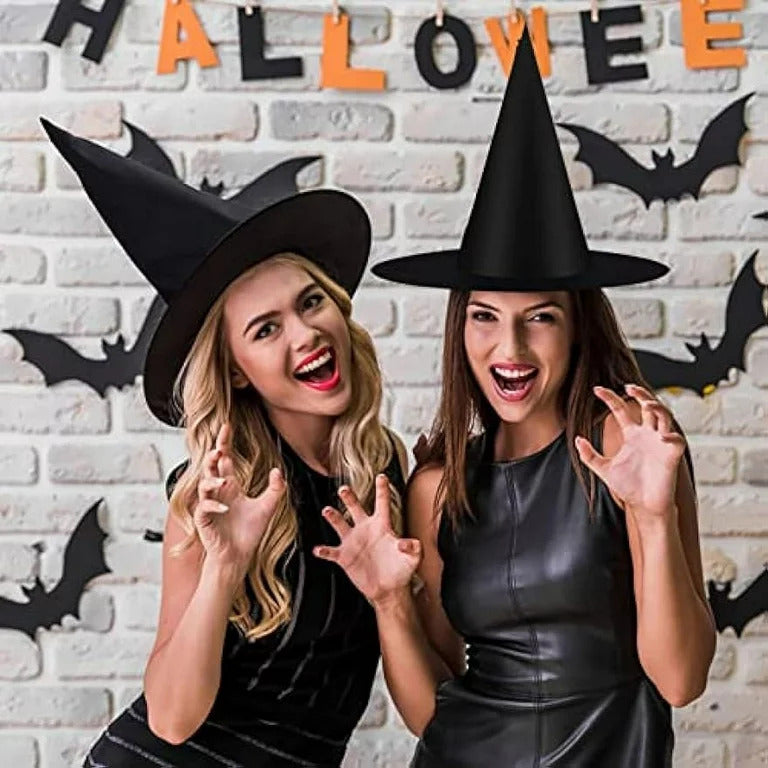 Hanging Halloween Decor & Costume Accessories "12 PCS Black Witch Hats"