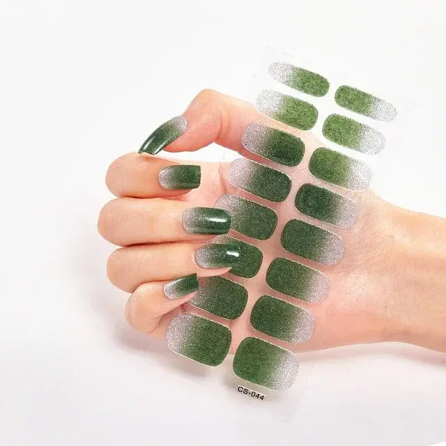 Semi Cured Gel Nail Wraps Full Cover Adhesive Manicure Decoration