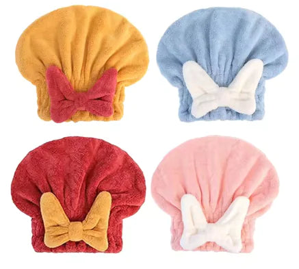 Coral Velvet Hair Towel Cap