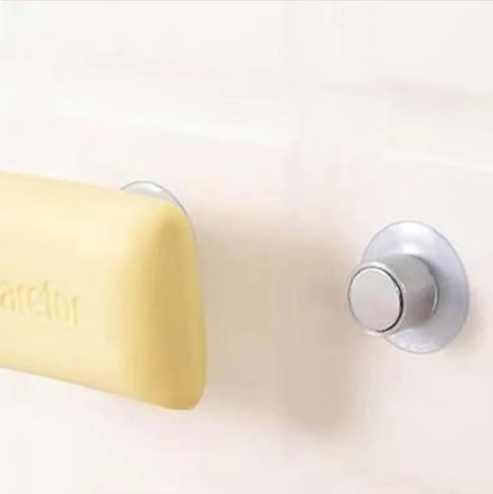 Magnetic Wall-Mounted Stainless Steel Soap Dish - Sleek Suction Cup Holder for Kitchen & Bathroom Bliss!