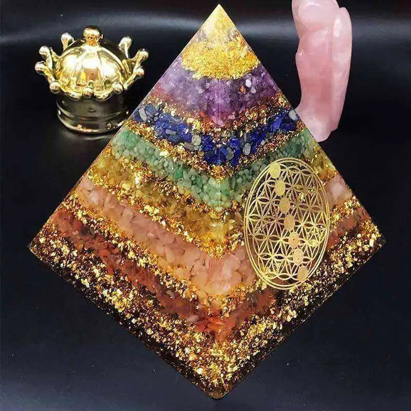 7 Chakra Healing Crystal Awakening Orgonite Pyramid