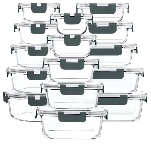 30-Piece Glass Food Storage Set