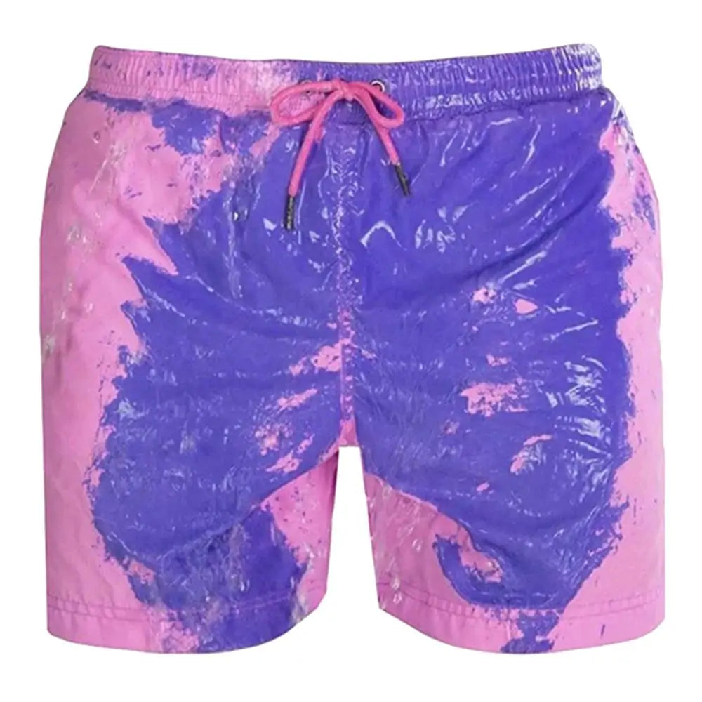 Men's Color-Changing Beach Shorts - Quick Dry Swim Trunks