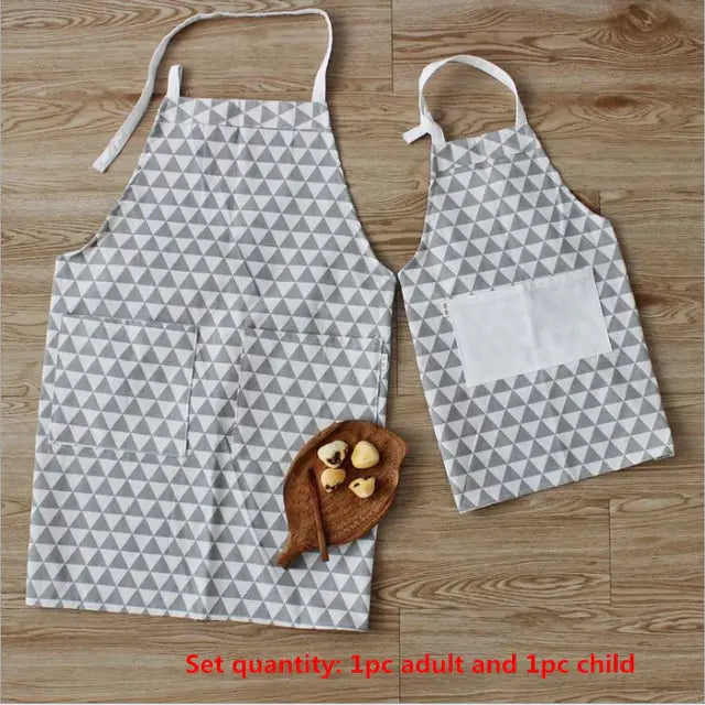 Parent-child Adjustable Cotton Linen Apron