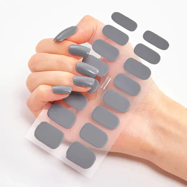 Semi Cured Gel Nail Wraps Full Cover Adhesive Manicure Decoration