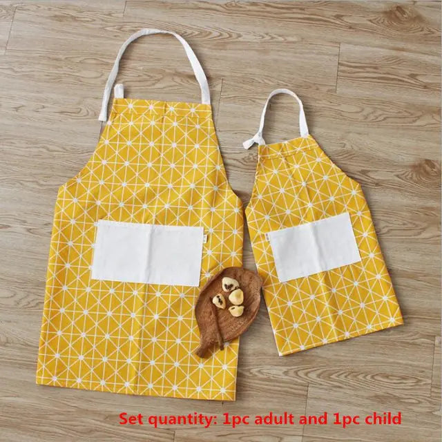 Parent-child Adjustable Cotton Linen Apron