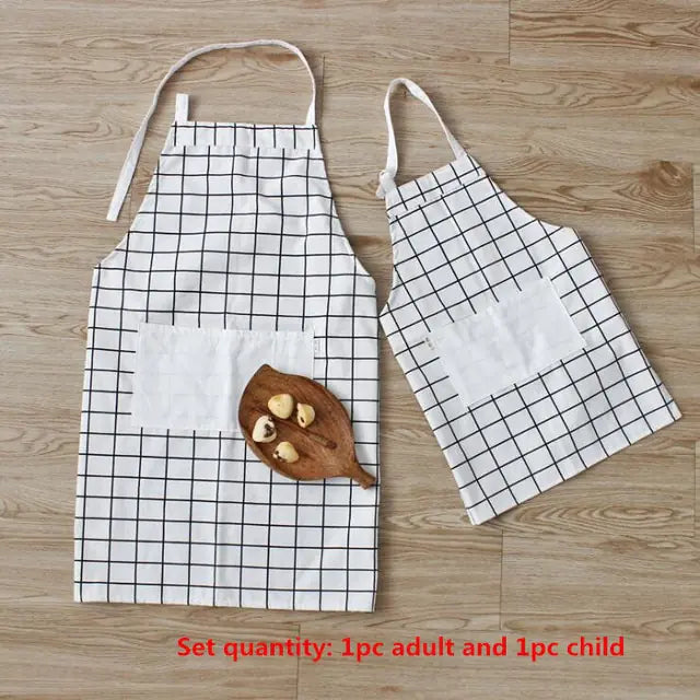 Parent-child Adjustable Cotton Linen Apron