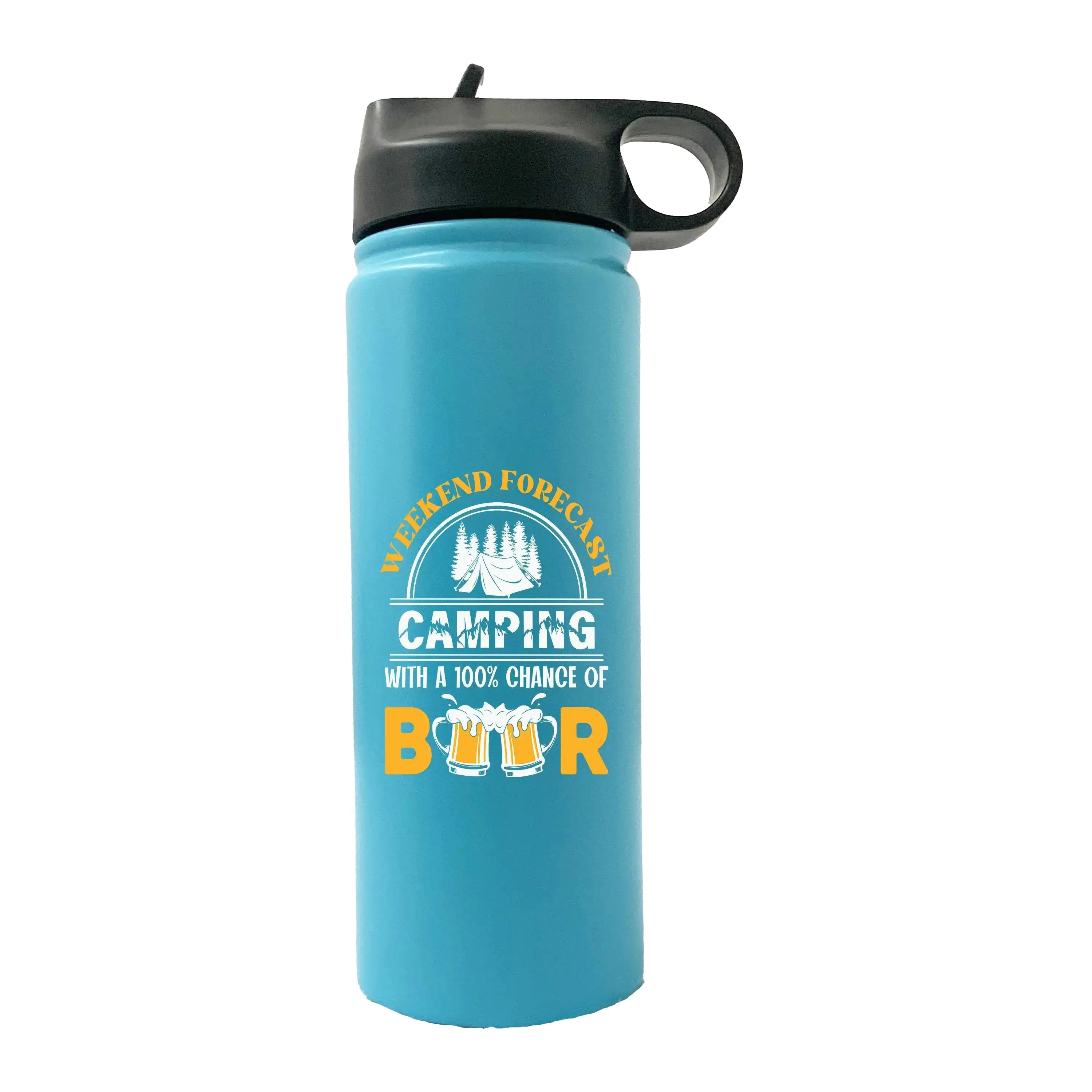 Weekend Forecast, Camping with 100% Beer 20oz Sport Bottle