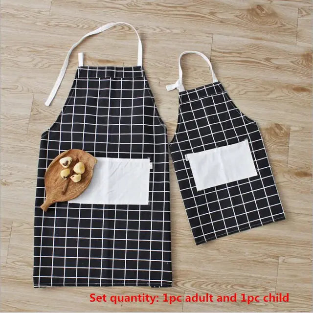 Parent-child Adjustable Cotton Linen Apron