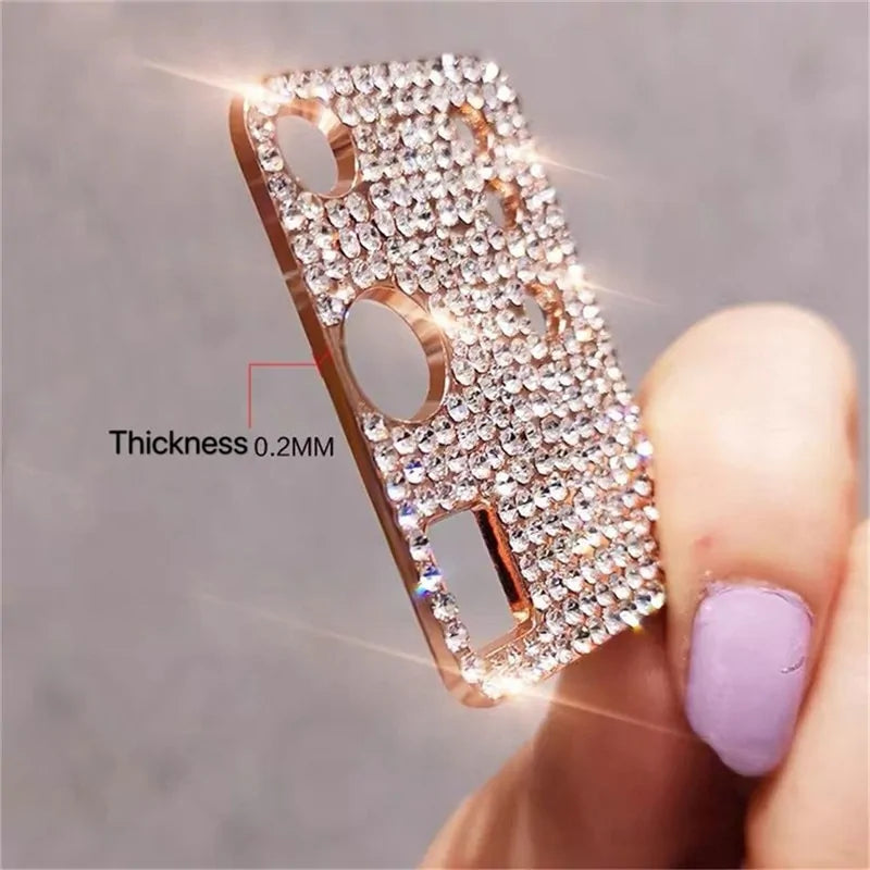 Diamond Metal Phone Camera Lens Protection Cover